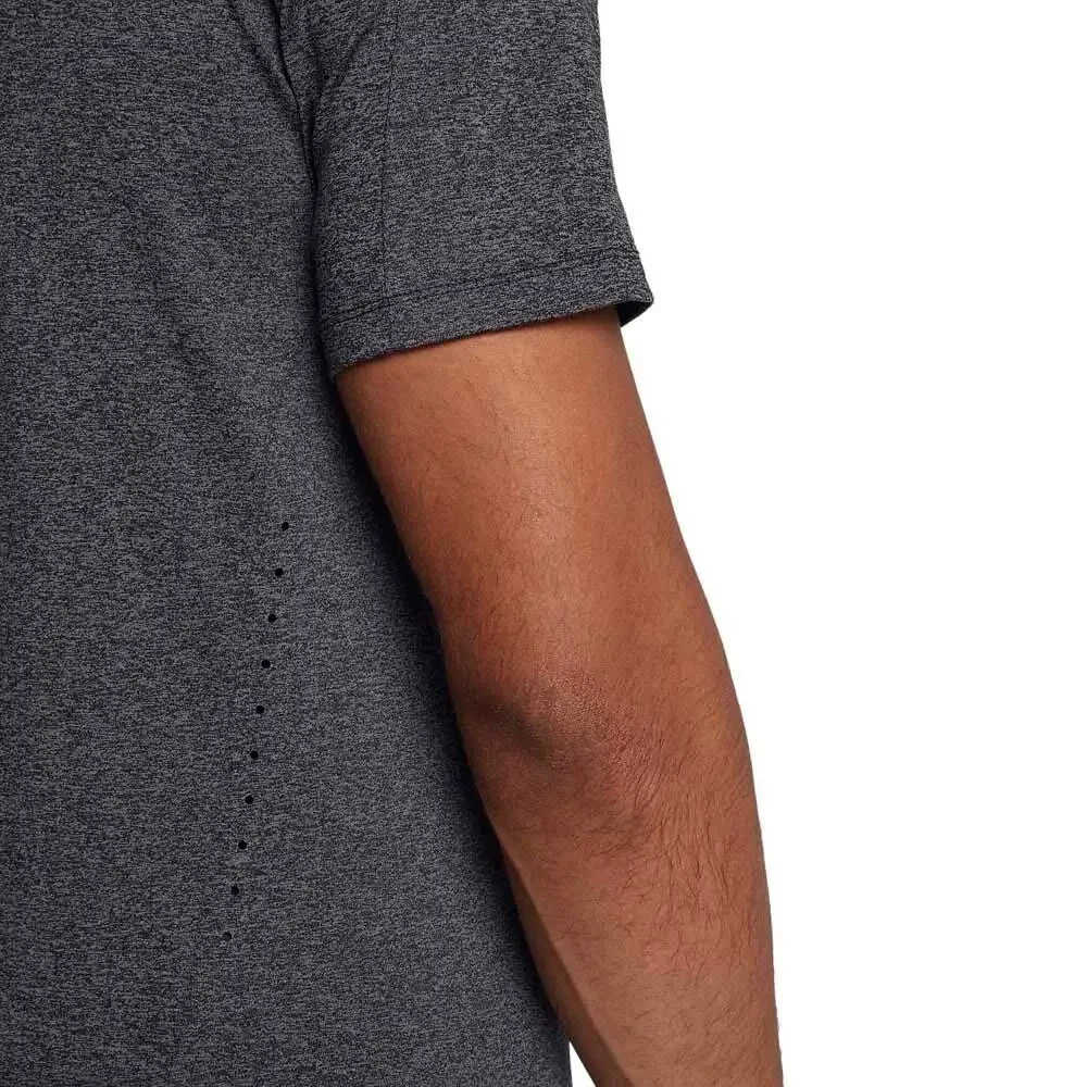 Nike Mens Dri-Fit Hypermax Short Sleeve Training T-Shirt - Heathered Black Large